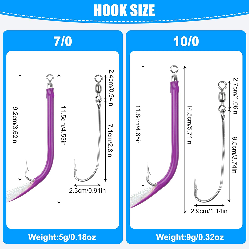 10Pcs Trolling Tube Fishing Lu - Fishing Hook Size ulasan dan harga